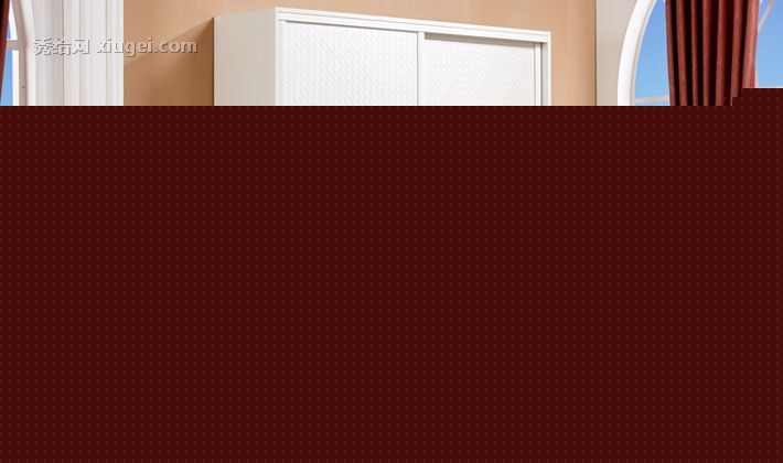 强象家具推开门衣柜，两门现代简约卧室家具，加厚静音皮革衣橱