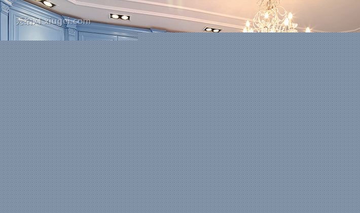 玛格天际蓝实木整体衣柜，开放式弧形大衣帽间定制，型号: R04