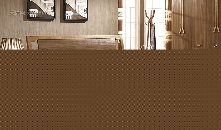 奥克林卧室衣帽架，型号6801-YMJ的落地式橡木衣服架设计