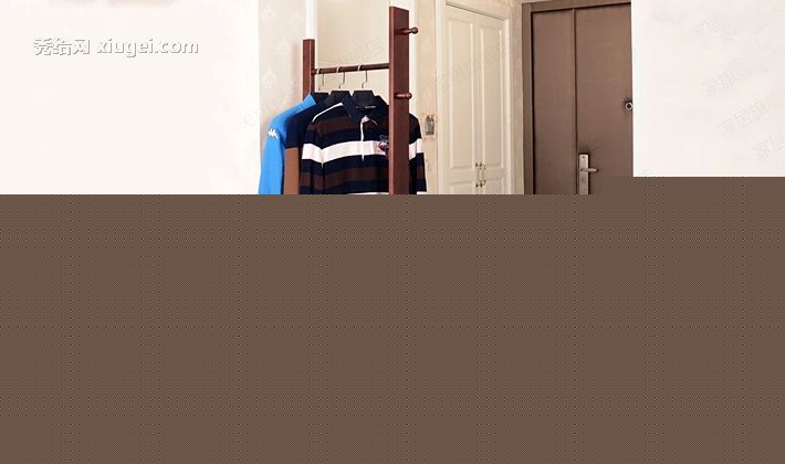 Fengze家居FZ-903桦木实木衣帽架，双层落地挂衣架，侧面圆钮设计