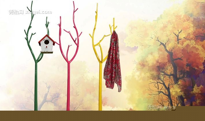 伊力诺依金属衣帽架，创意树枝立式挂衣架，现代简约风设计