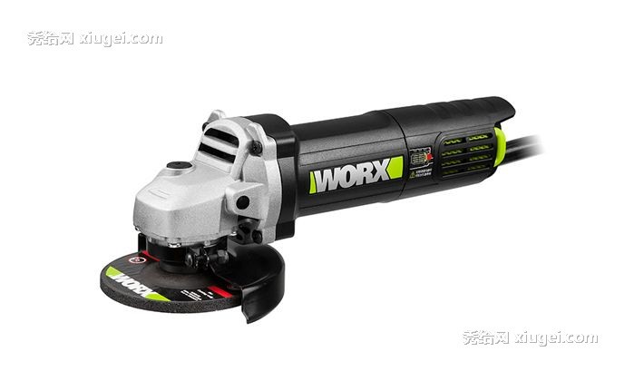 威克士黑色小蛮腰角向磨光机，手持式高散热电动工具，型号：WU800
