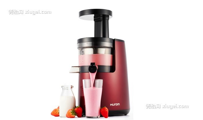 韩国惠人多功能榨汁机，红色塑料机身原汁机，高出汁率自动榨汁机