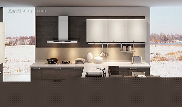 志邦品牌现代风格整体橱柜定制专家，高品质时尚厨房橱柜，原木制造，正品保证，型号zbom