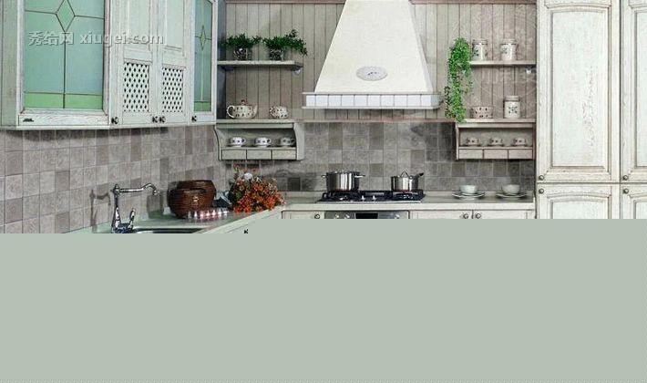 加利安L形水曲柳实木整体橱柜，石英石可定制整体橱柜，型号: TC04