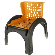 小白熊宝宝多功能洗头椅子，两用型儿童网孔塑料座椅，货号: 09273