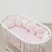 可优比生肖款婴儿床靠枕，全棉宝宝床围套件，防滑床笠防撞抱枕