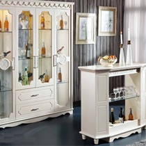 舒庭8885中纤板欧式风格吧台，双层储物设计面板烤漆工艺红酒柜，亚克力激光雕花吧台