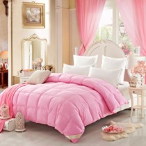 Honren/鸿润羽绒被90%白鹅绒填充，被芯舒适保暖全棉面料制作，立衬双人被