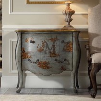 慕妃纯实木新古典复古高档角柜，精美手绘时尚大方边柜，货号RS02