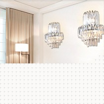 世源家居卧室节能壁灯，新古典水晶灯饰， WL1007五金电镀走廊灯