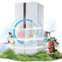 轻薄机身对开双门冰箱，海尔风冷无霜技术冰箱，家用静音节能冷冻箱