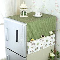 华丽莱小清新棉麻冰箱罩子，带储物功能电器防尘布，型号：Hbx001