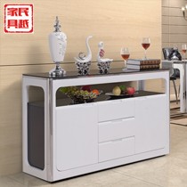 民越牌简约白色餐边柜，021型人造板烤漆餐边柜，经典镂空餐柜设计