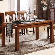 雅依格乌木中式餐桌，奢华质感复古造型优雅长方形餐桌，货号 cz041