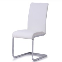 可好家具环保皮艺餐椅，白色不锈钢餐椅，无扶手靠背椅型号: KH8808
