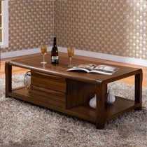 安惠现代烤漆中式实木茶几，K303系列进口虎斑木储物茶桌