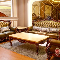 依你家居美式乡村奢华茶几，大理石立体描金雕花茶几，型号ALF-688