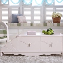 林氏木业韩式创意客厅茶几，双抽屉式台几哑光喷漆，型号: BD1L