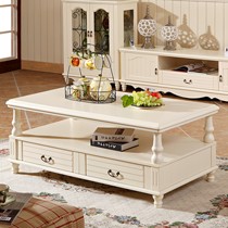 韩式田园客厅茶几，储物白色简约家具，德邦尚品金属磨砂烤漆工艺