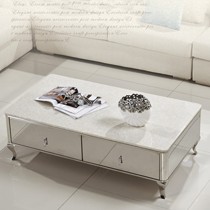 钢琴烤漆大理石台面创意茶几，洛克威登地中海式客厅茶几，金属材质品质奢华