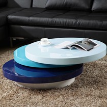 吉徕福P0917CT24圆形可伸缩创意茶几，人造板环保烤漆三色茶桌