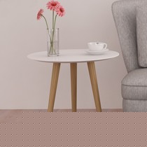 塔瓦屋简约小茶几，白色哑光实木脚茶桌，烤漆创意小圆咖啡桌