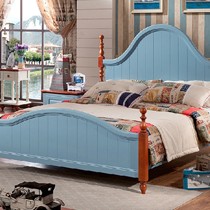 诗雅轩迷情地中海实木床，稳固环保卧室双人床，舒适拼接卧室家具