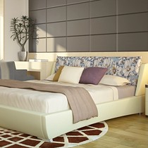 KUKa/顾家家居型号B-121布艺床，1.8米皮布软床，可拆洗双人床