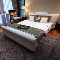 1.8米拉钻双人床，型号: B117皮艺软靠婚床，一米爱简约现代真皮床