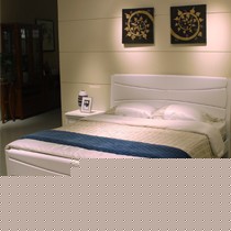 文华家瑞白色实木双人床，经济型组装标准储物床，型号: 6911