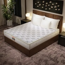 斯林百兰白色方形睡垫，1.8M针织面料席梦思，乳胶整网弹簧护肩床垫