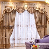 一米欧式奢华窗帘，金丝提花面料水溶绣花工艺，半遮光幔帘成品定制