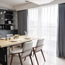 haidms棉麻遮光窗帘，现代客厅定制窗帘，穿杆式布艺落地窗帘