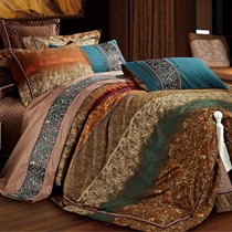 悠享欧式宫廷纯棉九件套，不褪色防尘耐脏被枕套装，型号yx770145