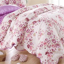 浪莎LSH-0058蚕丝床品套件，韩版绗缝可水洗六件套，多维立体印染花色逼真