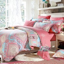 博洋家纺纯棉床上四件套，几何图形斜纹工艺床上用品，货号: W91304070114