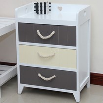 妙意田园床头柜，实木储物柜，彩色大容量抽屉型号: XY-2013057