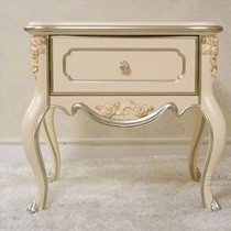 欧式古典优雅床头柜，型号: Y-02手工雕花床边柜 ，梵可可象牙白储物柜