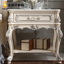 法丽莎家具欧式床头柜，床头储物柜进口桃心木，手工雕花描金，奢华贵气