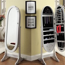 香木语简约现代翻转落地式穿衣镜，J50101系列储物多功能全身镜