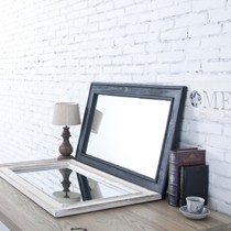 Home＆Cottage清新田园穿衣镜，做旧杉木悬挂半身镜，型号8210