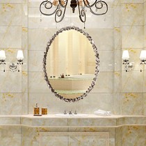 镜之尊简约欧式悬挂式穿衣镜，电镀椭圆形卫浴镜子，货号 MOK-0001