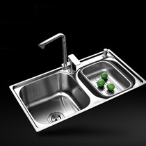 asras/阿萨斯牌组合式厨盆，7843型环保无铅厨盆，超高效排水功能