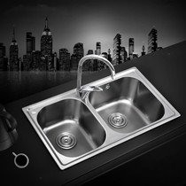 九牧不锈钢橱盆，厨房双槽洗碗池，橱盆套餐型号: SCTC06060