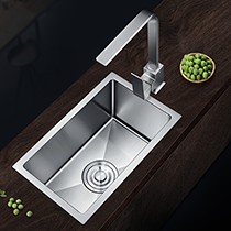 耐思银色长方形吧台一体槽盆，无铅加厚不锈钢厨台洗菜盆