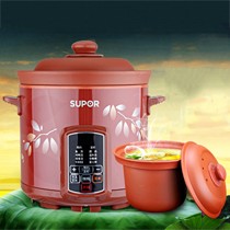 SUPOR/苏泊尔多功能智能电炖锅，大容量纯天然红陶内胆砂锅