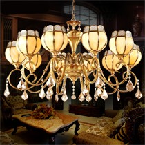 奢华欧式吊灯，月影凯顿大型十二头吊灯，精美莲花型吊灯MC116--8H