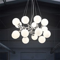 JULY就来DNA分子造型不锈钢装饰灯具，自带光源家用玻璃吊灯