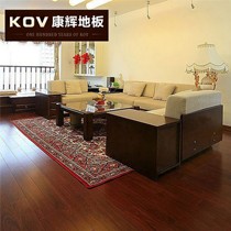 康辉钢琴烤漆全实木地板，U型双扣厚度18mm圆盘豆实木地板，型号8803-5